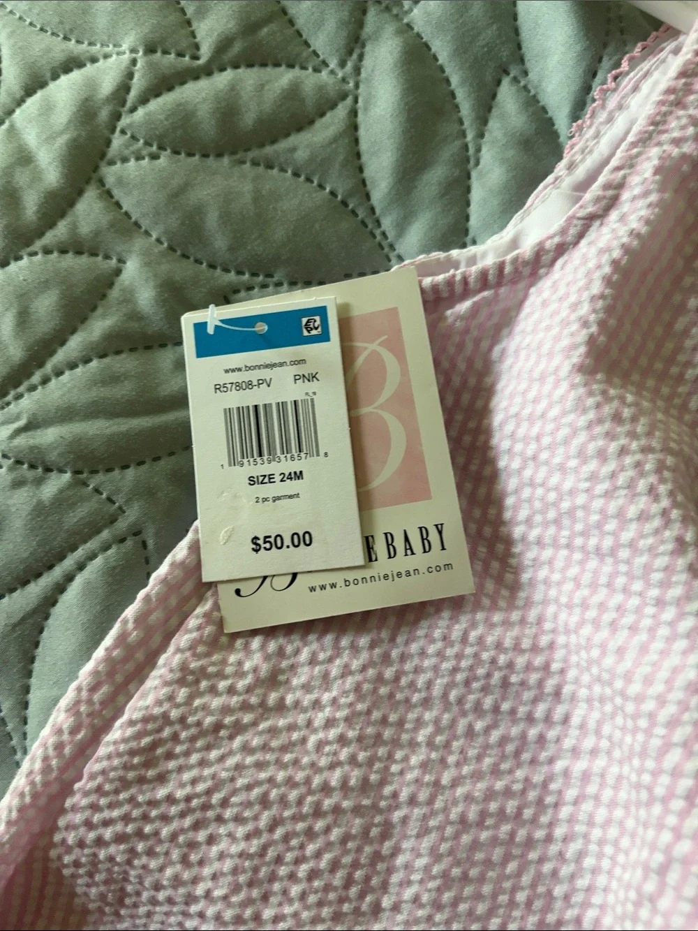 Bonnie Baby Pink Textured Dress with Cream Leggings